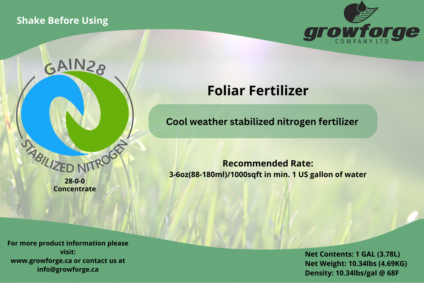 *Gain 28* - 1 gallon - Growforge