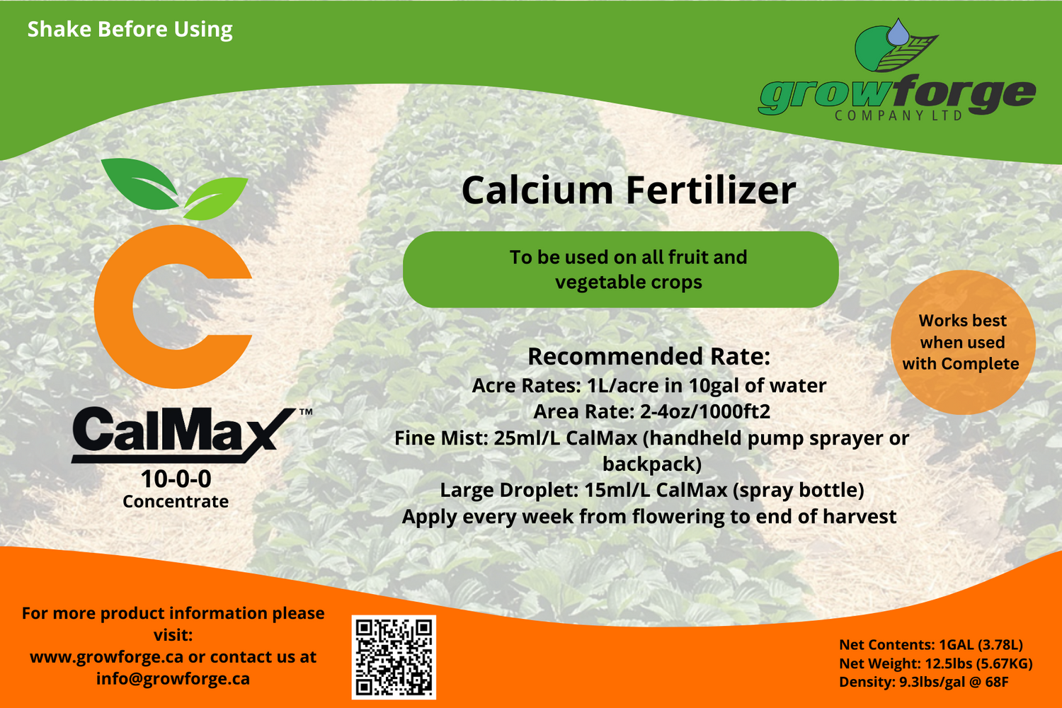*CalMax(10-0-0 10%Ca)* 1 gallon - Growforge