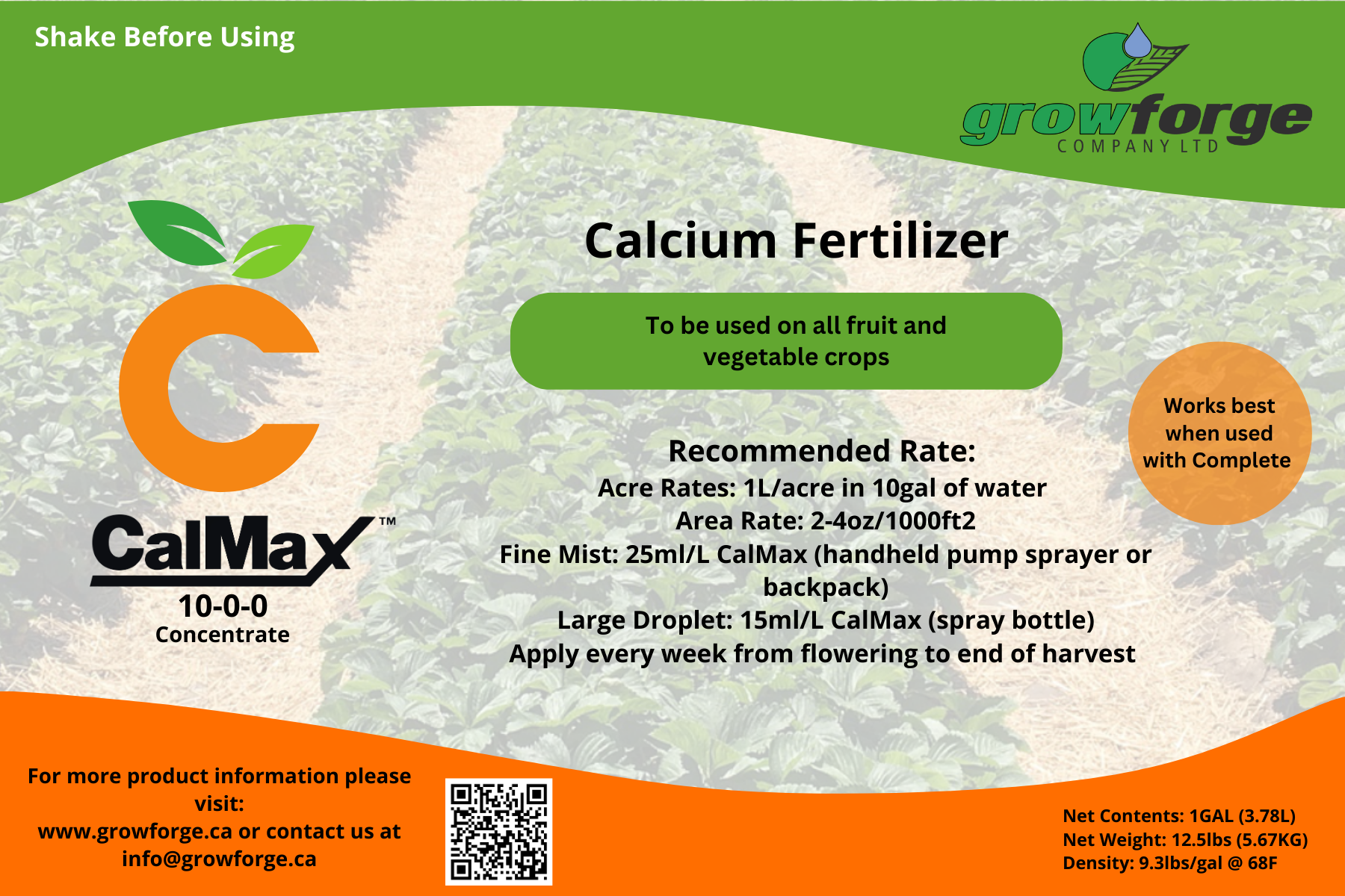 *CalMax(10-0-0 10%Ca)* 1 gallon - Growforge